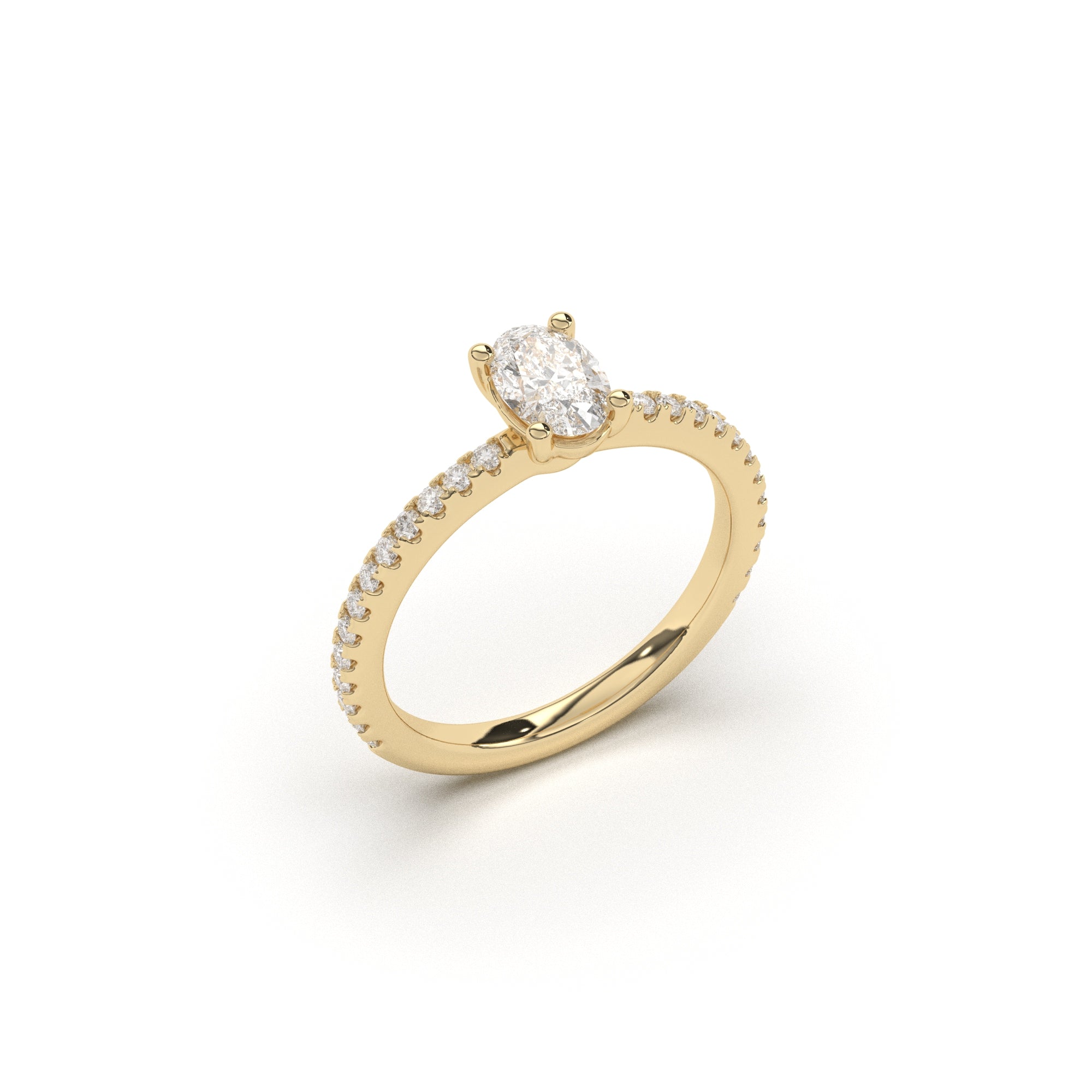 Oval Petit Claire Pavé - 1,5 mm