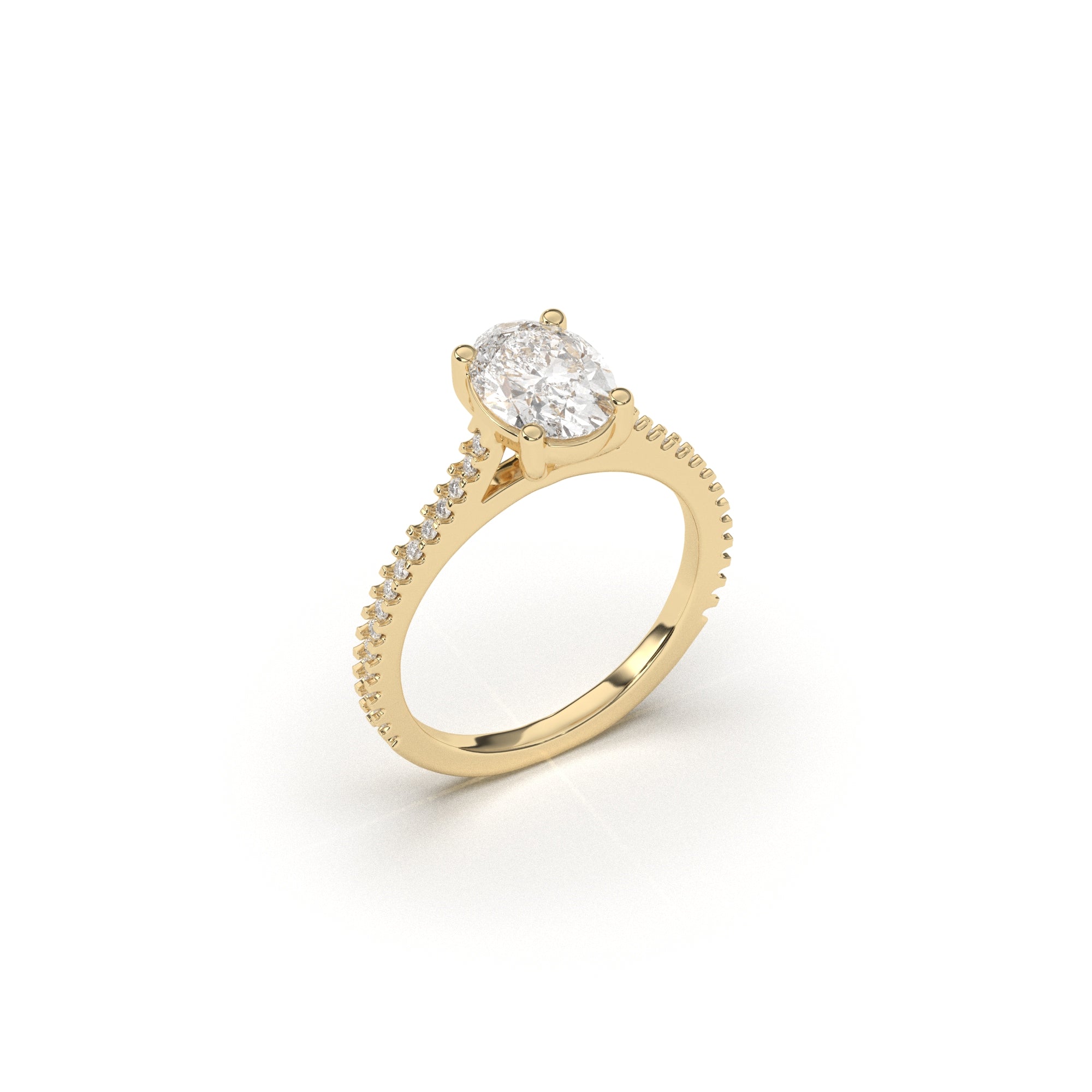 Oval Petit Soline Pavé - 1,5 mm