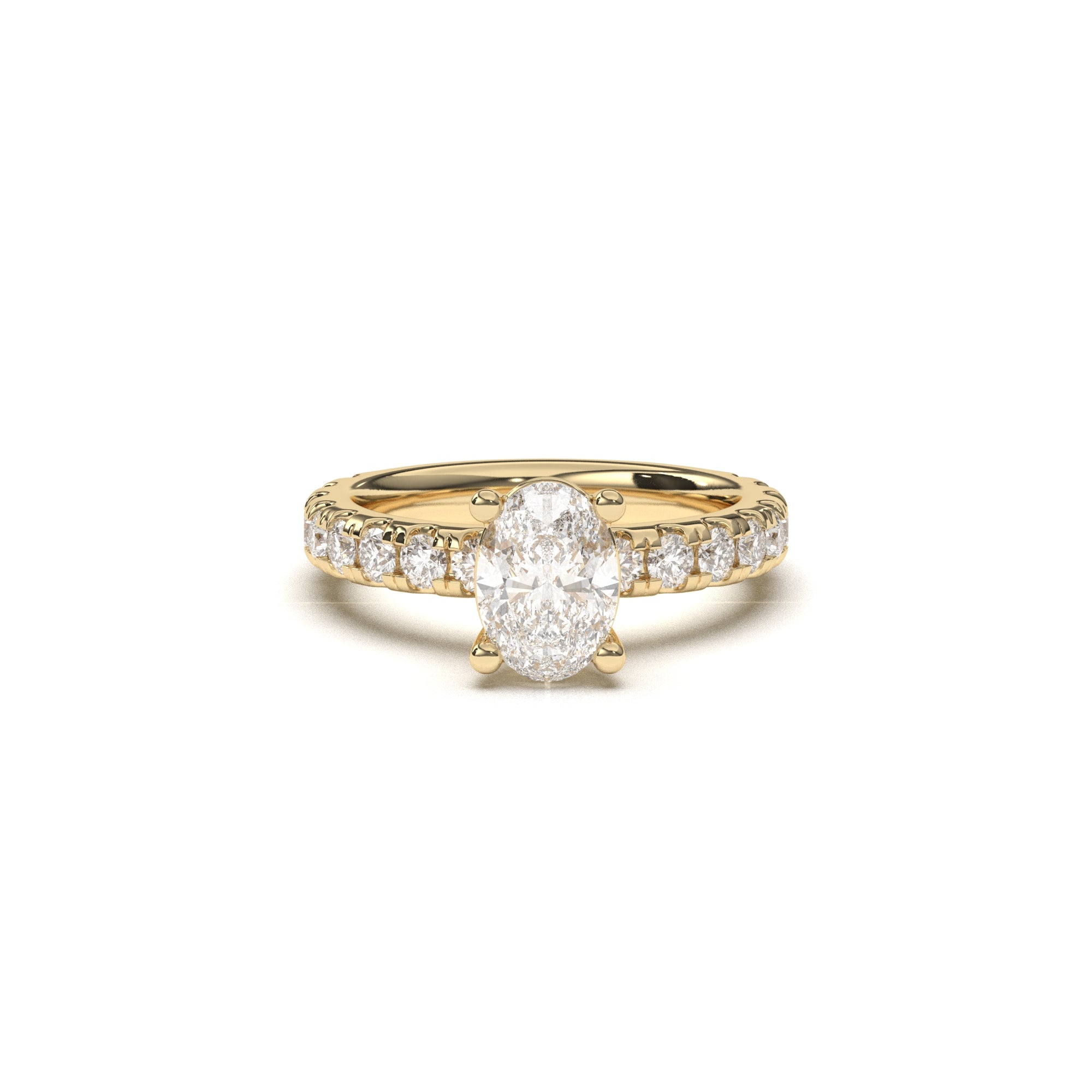 Oval Grand Claire Pavé  - 2,5 mm