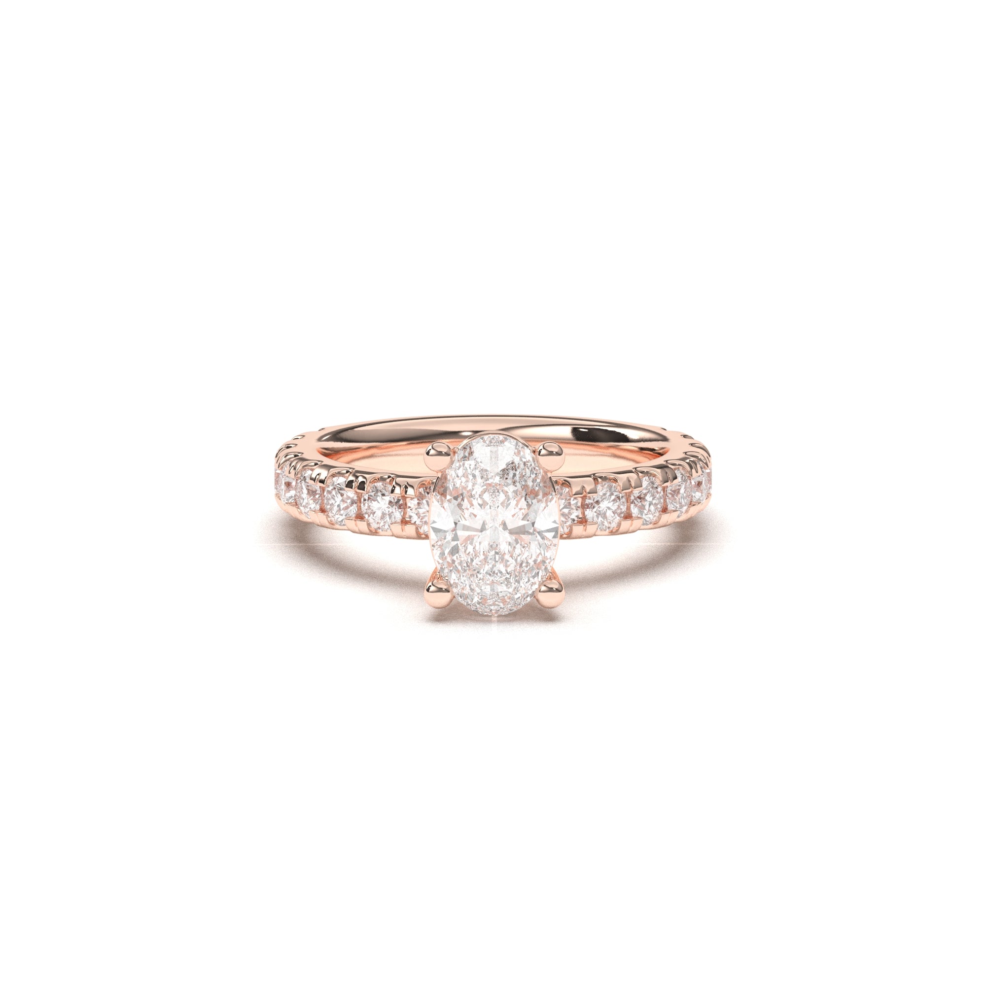 Oval Grand Claire Pavé  - 2,5 mm