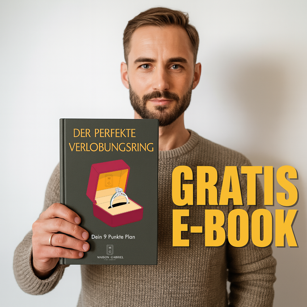 Maison Gabriel E-Book „Der perfekte Verlobungsring“ – kostenloser Ratgeber für angehende Antragsteller.