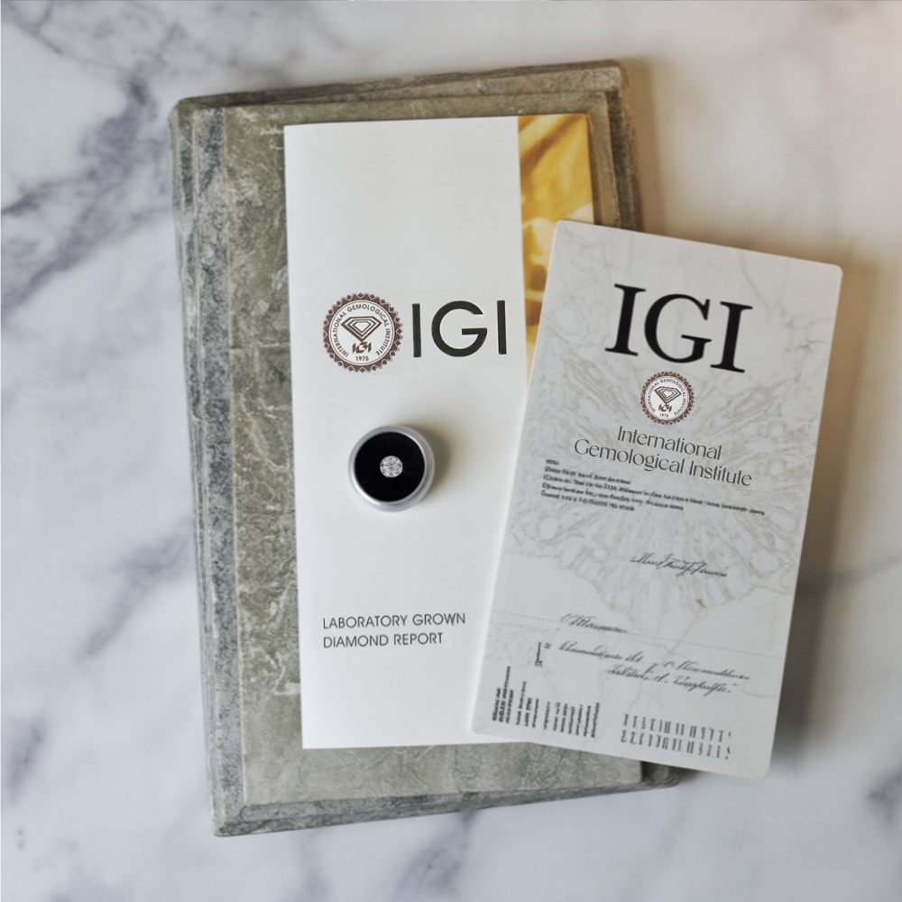 IGI-Zertifikat für Labordiamanten – Qualitätssicherung durch das International Gemological Institute.