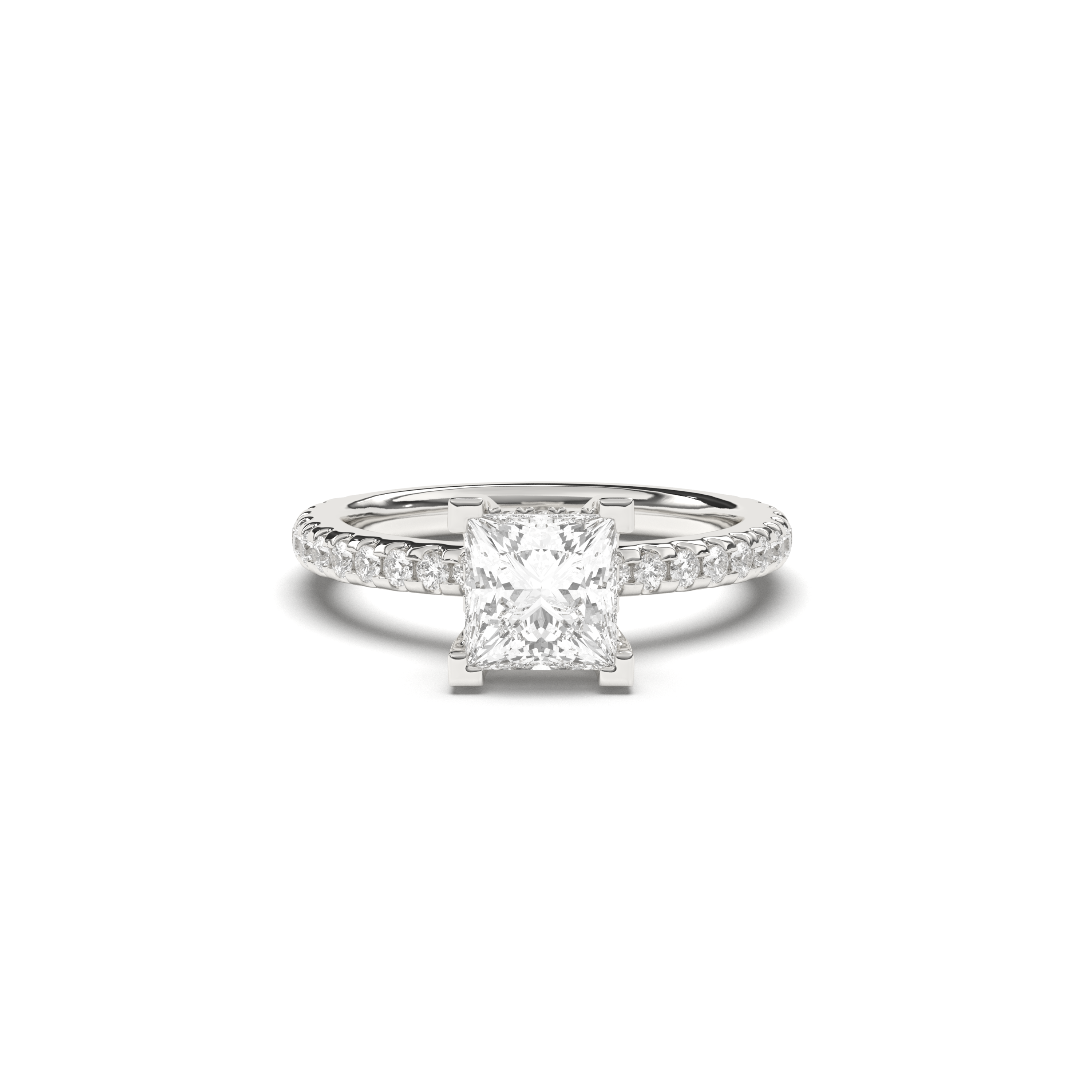 Princess Clair Pavé Halo – 1,5 ct Weißgold