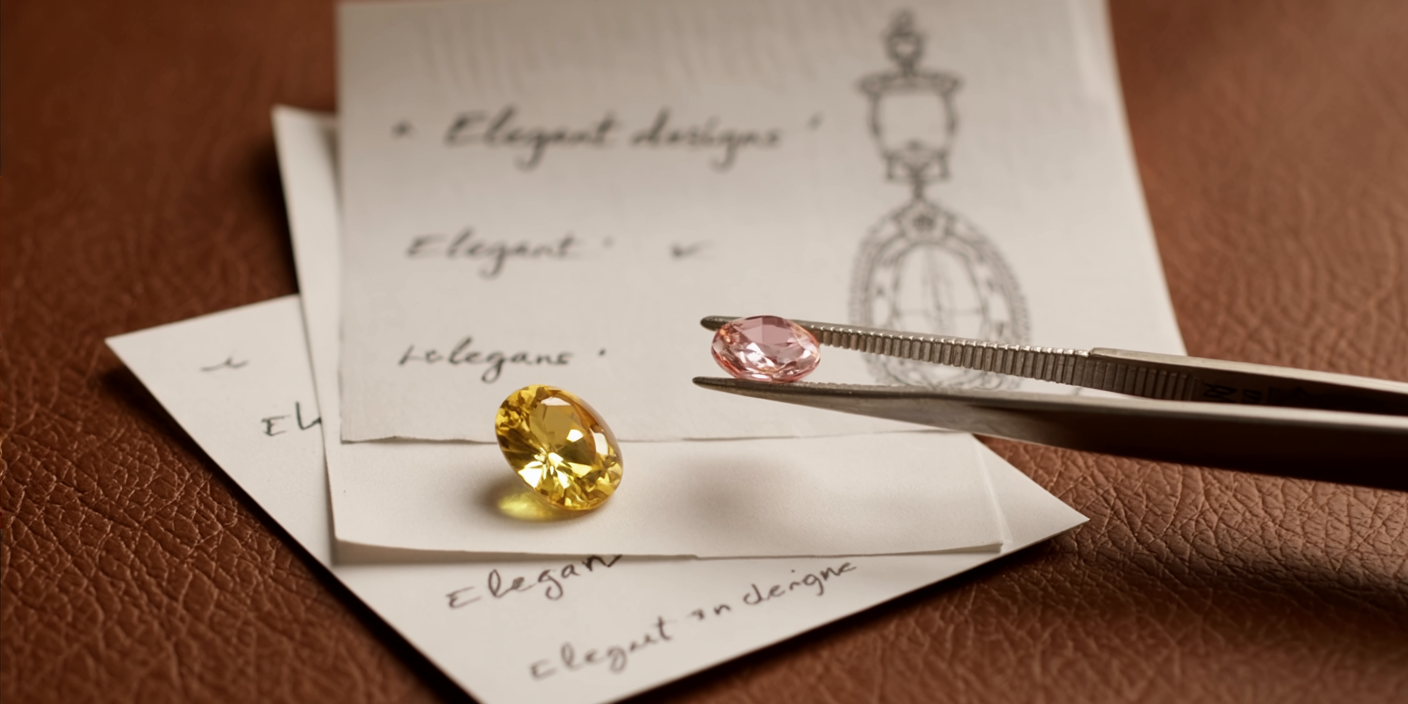 Laborgezüchtete Diamanten in Gelb und Rosé – Designentwicklung im Atelier Maison Gabriel.