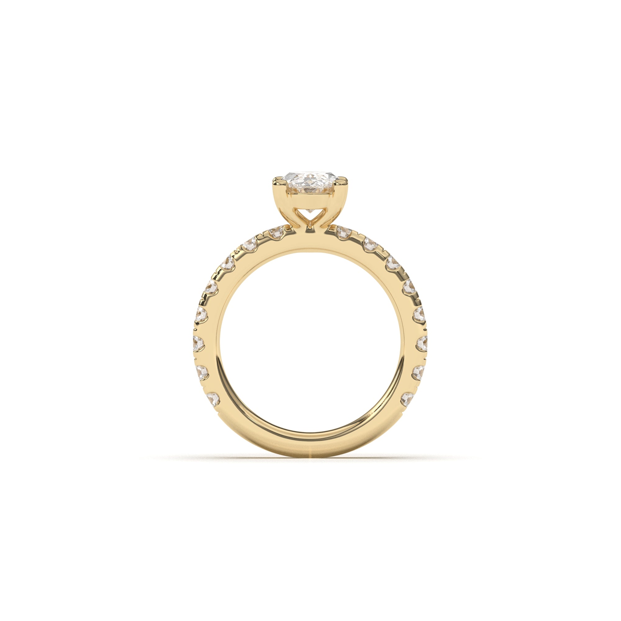Oval Grand Claire Pavé  - 2,5 mm