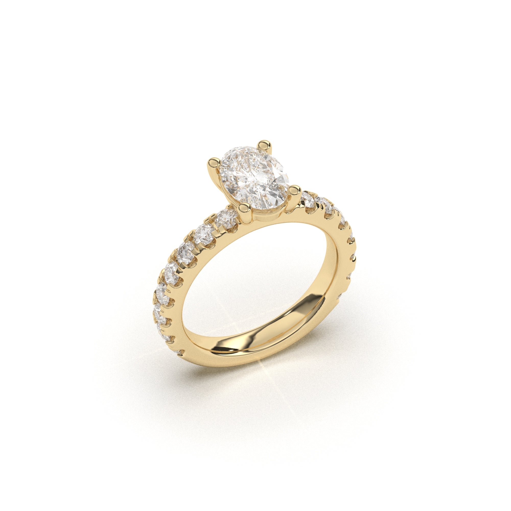 Oval Grand Claire Pavé  - 2,5 mm