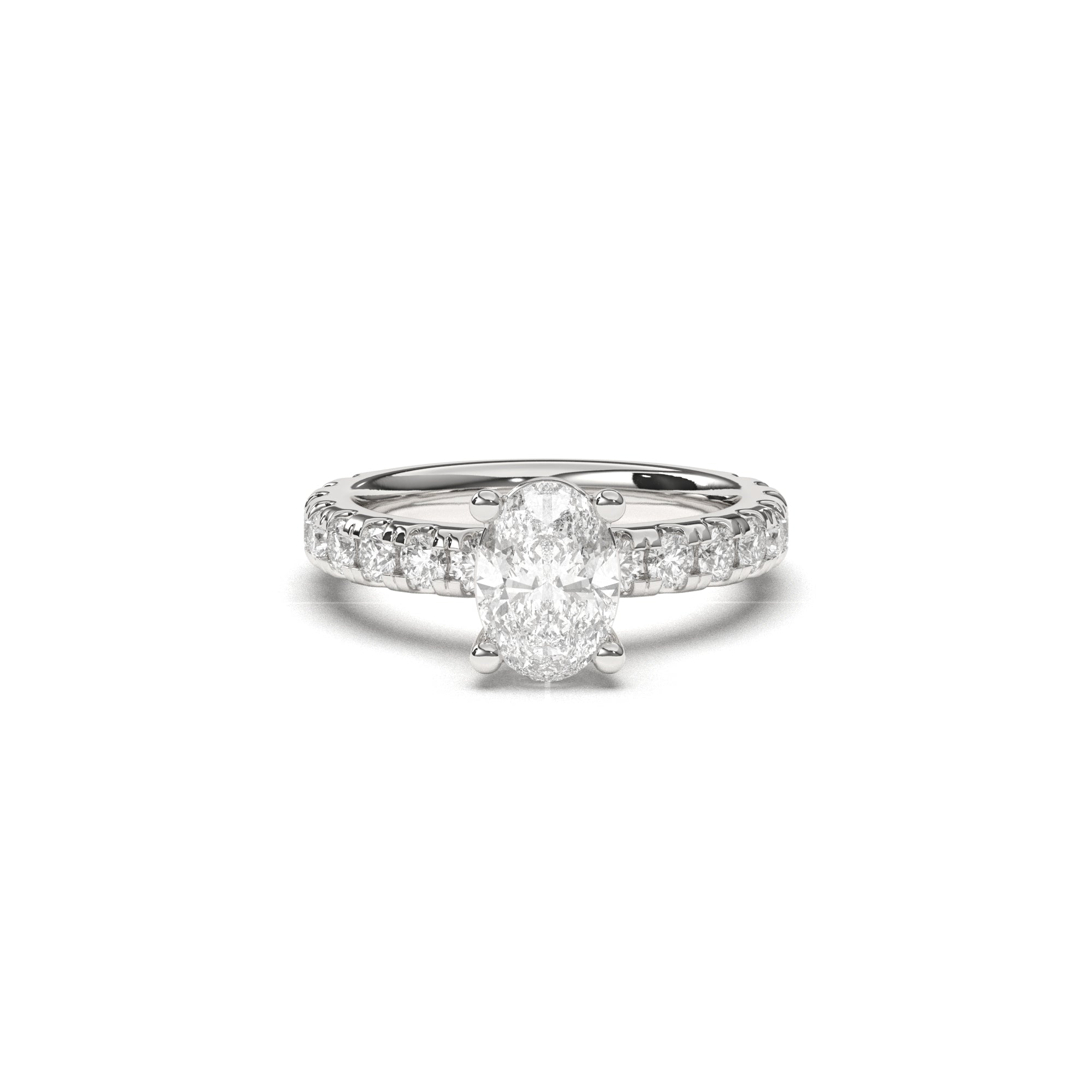 Oval Grand Claire Pavé  - 2,5 mm