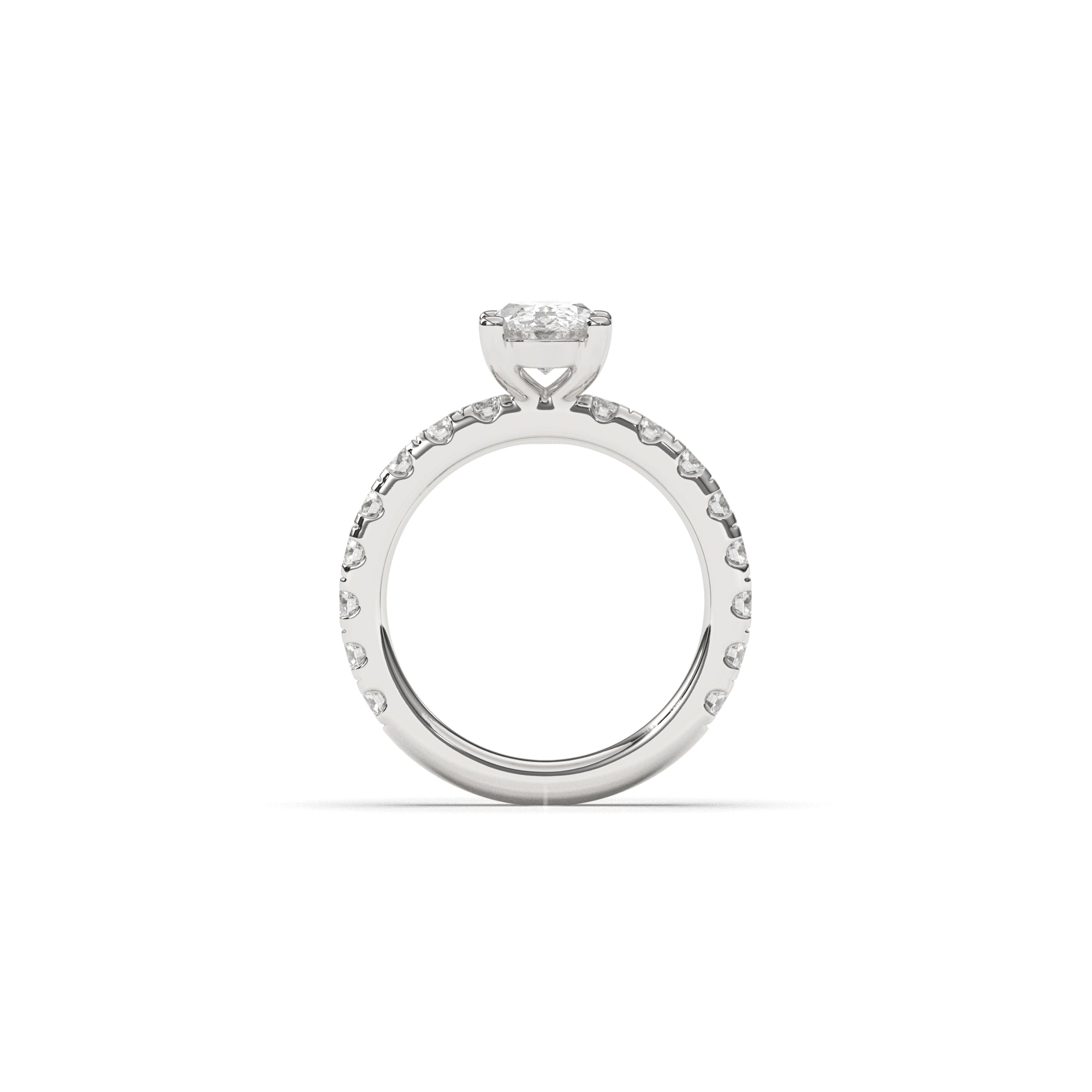 Oval Grand Claire Pavé  - 2,5 mm