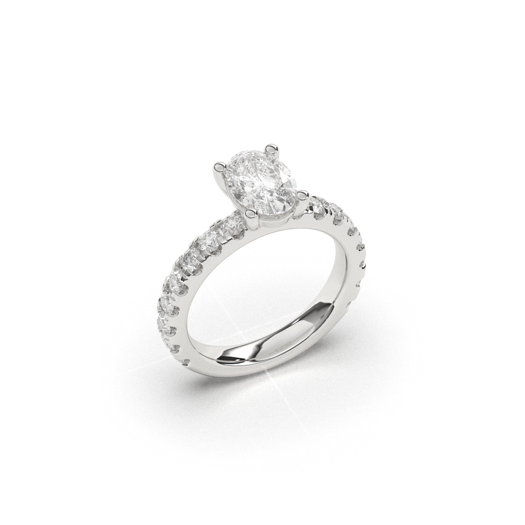 Oval Grand Claire Pavé  - 2,5 mm