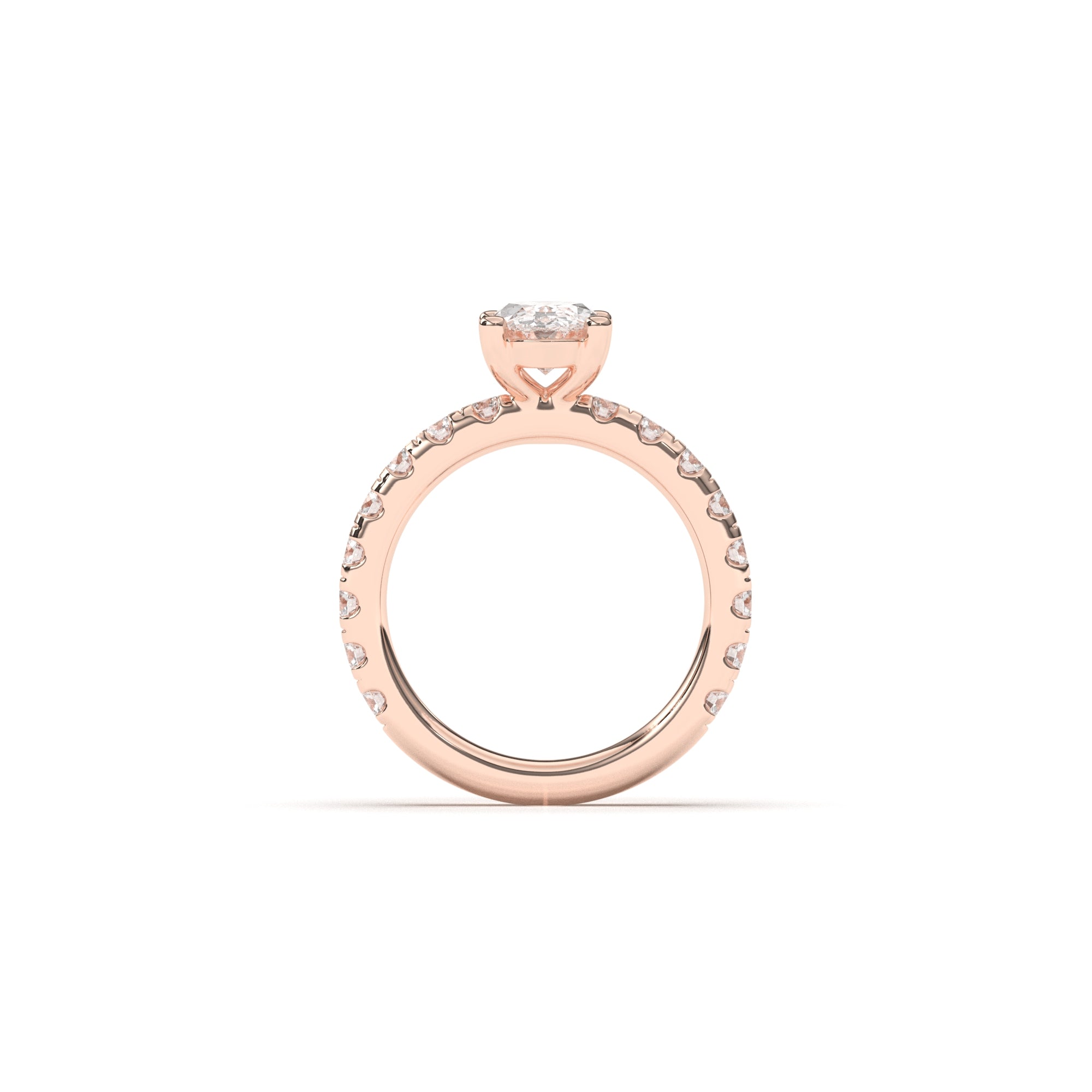 Oval Grand Claire Pavé  - 2,5 mm