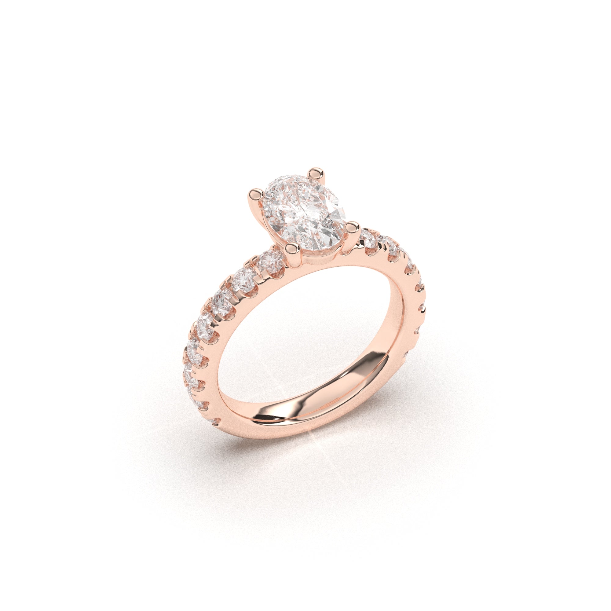 Oval Grand Claire Pavé  - 2,5 mm