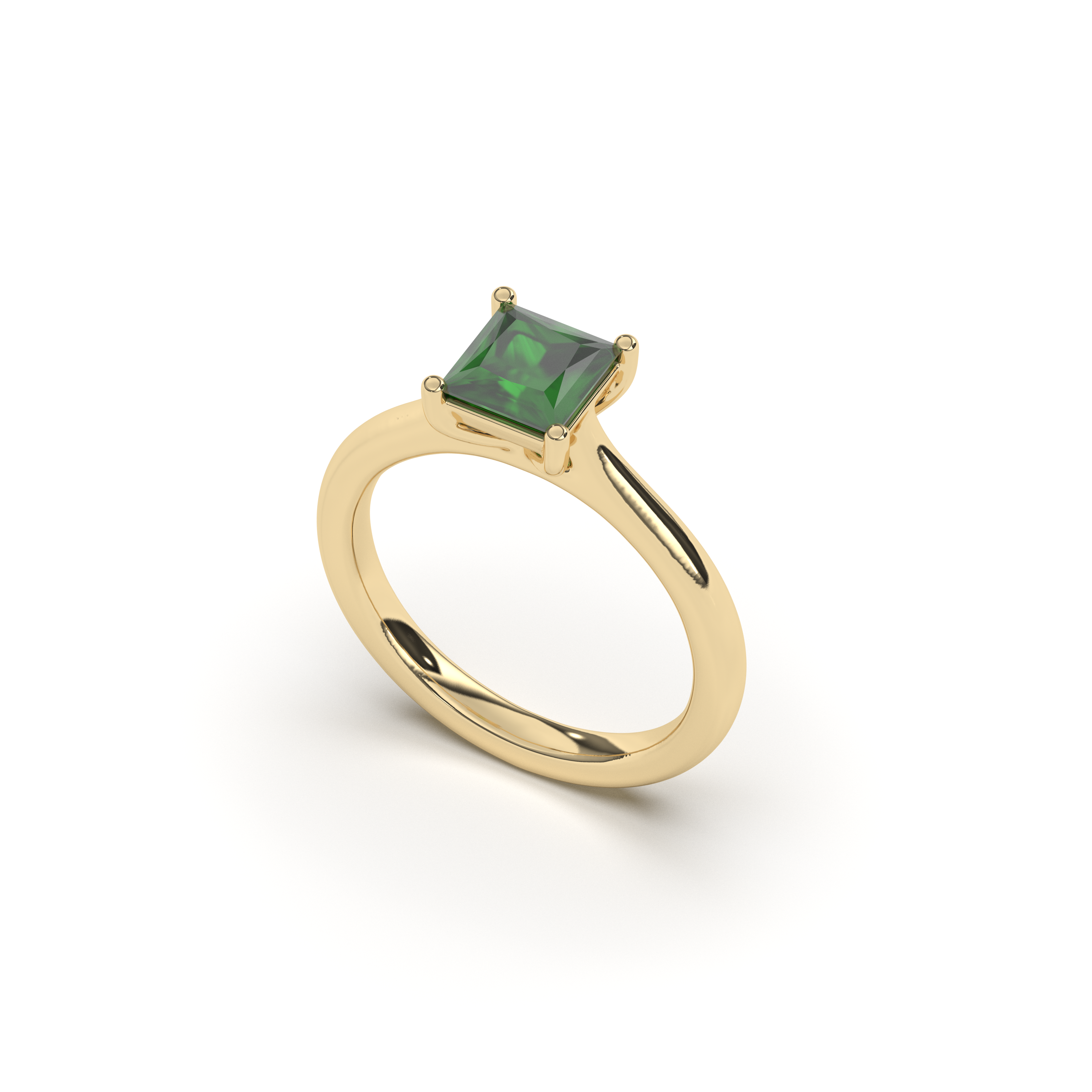 Princess Soline – 1 ct Fancy Green in Gelbgold