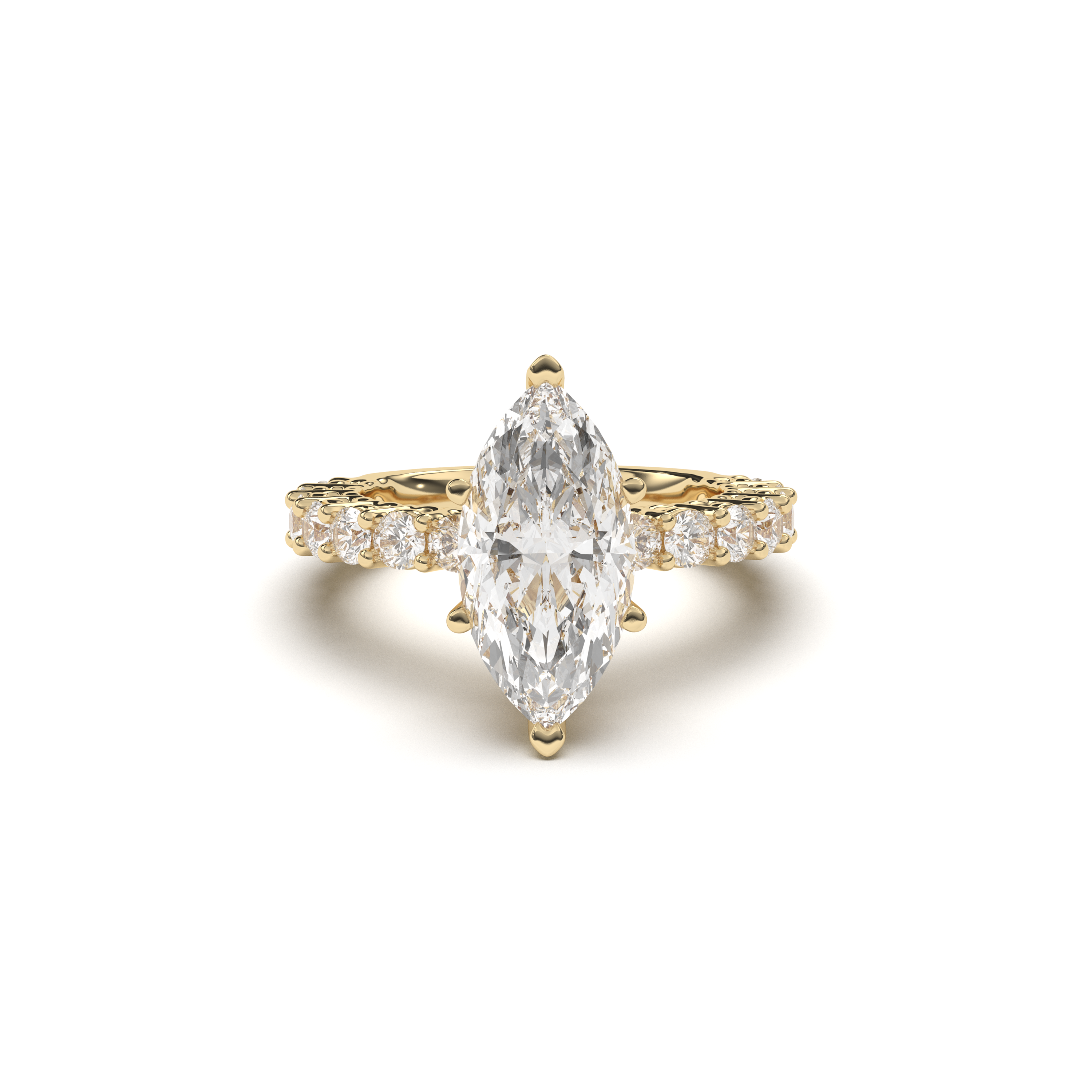 Marquis Ring - 3,58 ct, Gelbgold