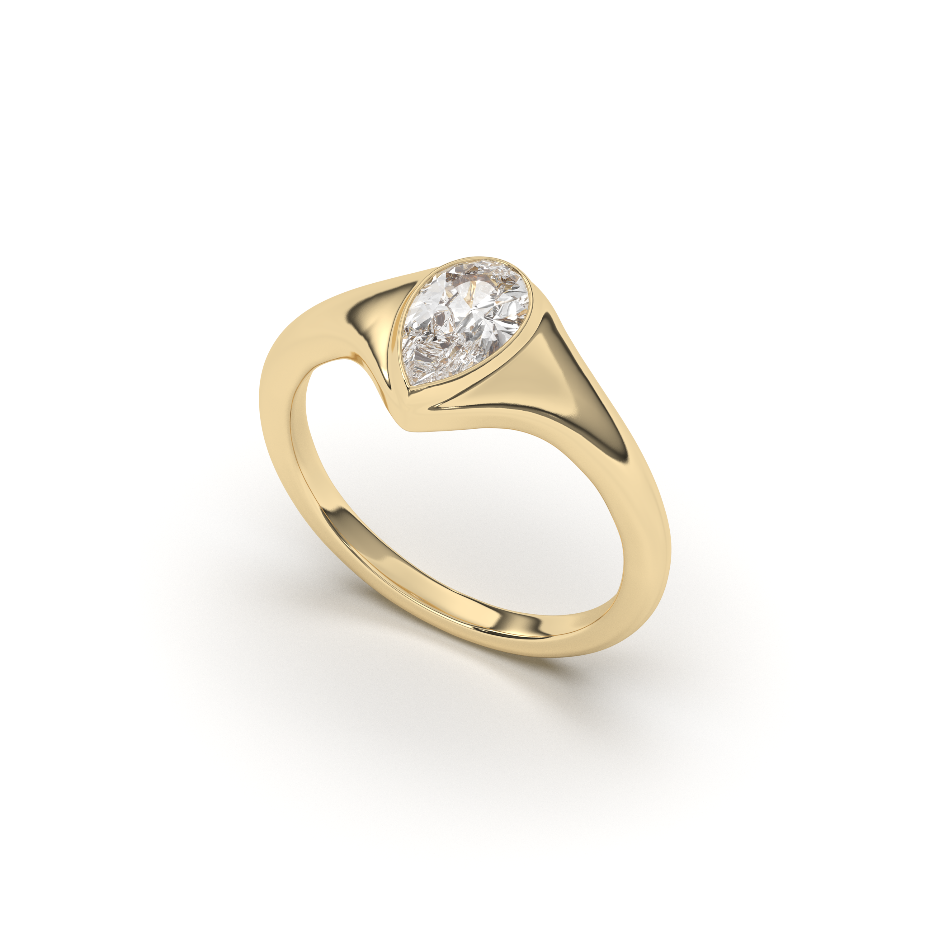 Pear Signet – 0,75 ct Gelbgold