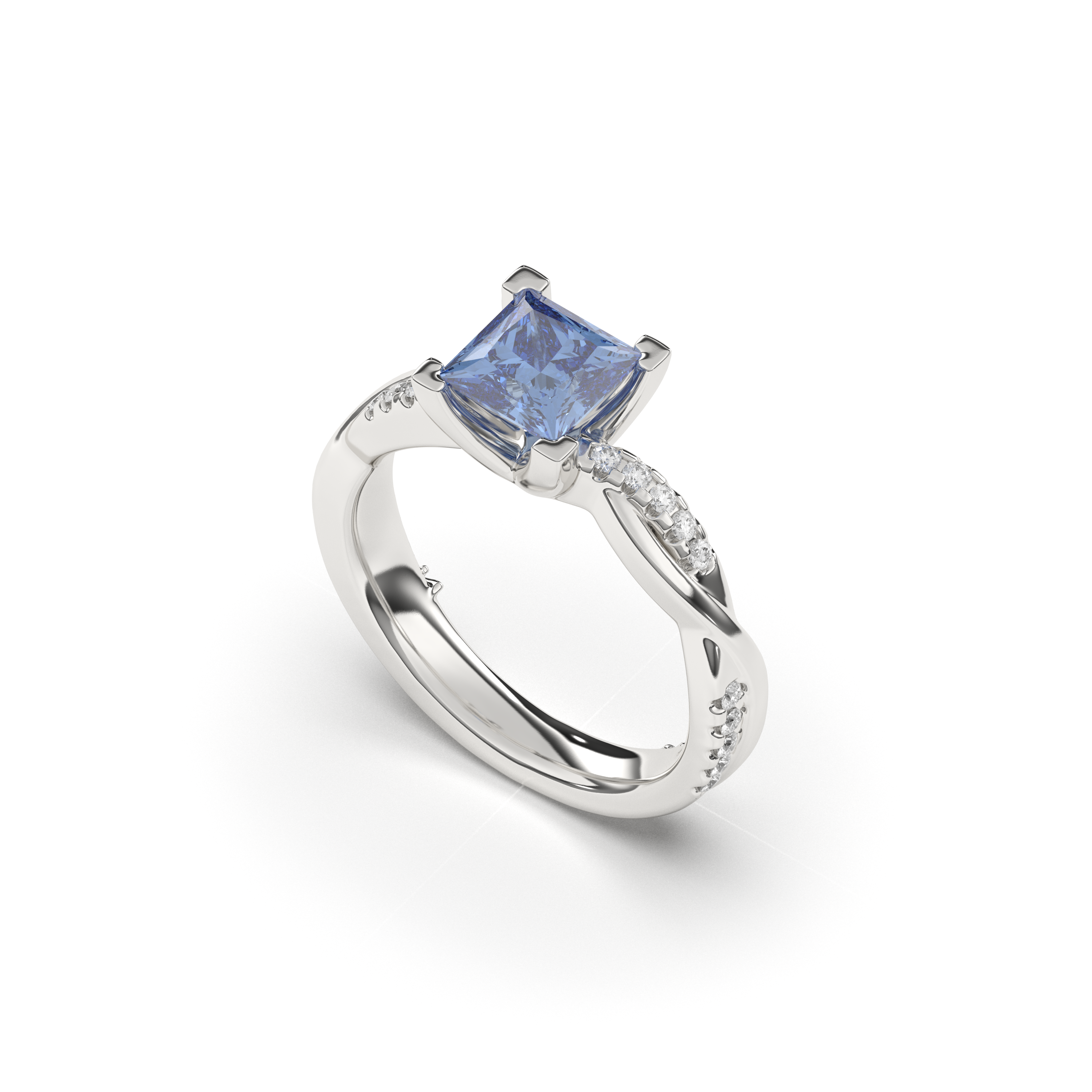 Princess Blue – 1,0 ct Platin