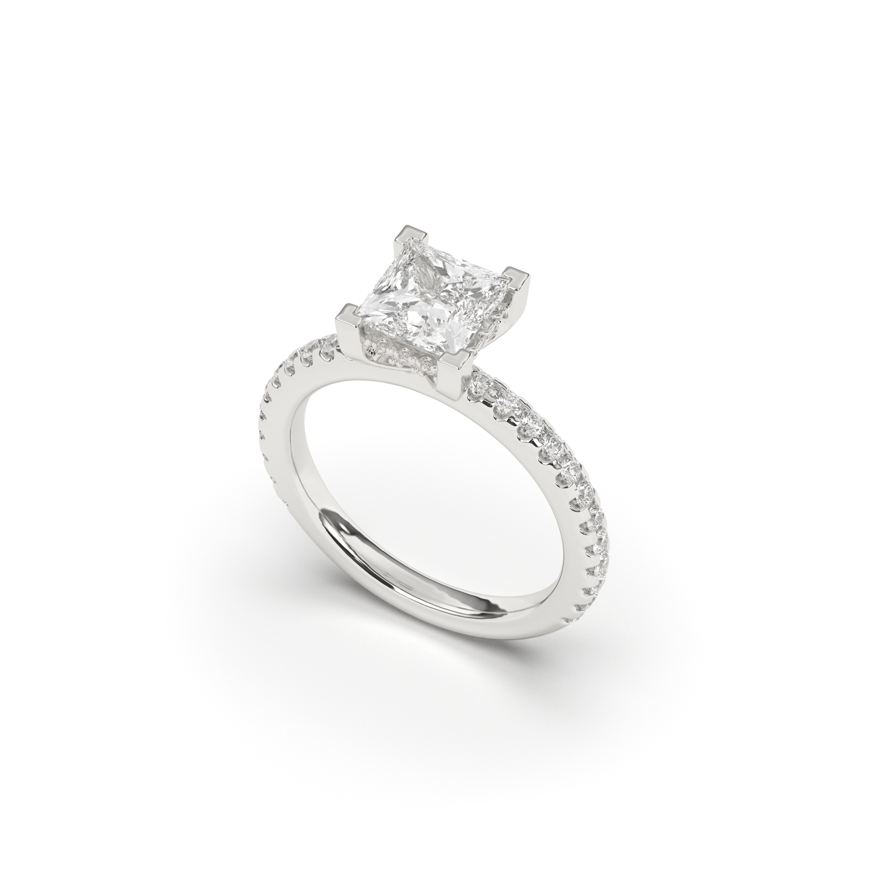 Princess Clair Pavé Halo – 1,5 ct Weißgold